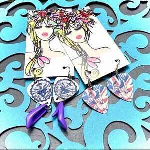 Barbie Shoe Guitar Pick Rock Earring Bundle